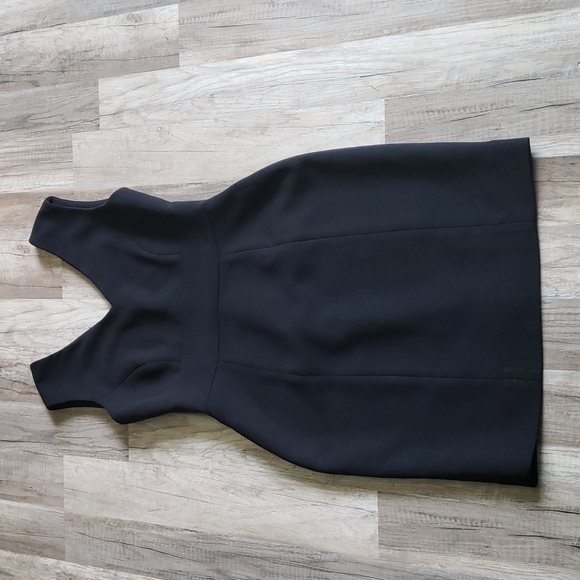 KELLY GRAHAM NEW YORK VNECK SILK BLEND BLACK SLEEVELESS SHEATH DRESS SZ 6 - Picture 3 of 12